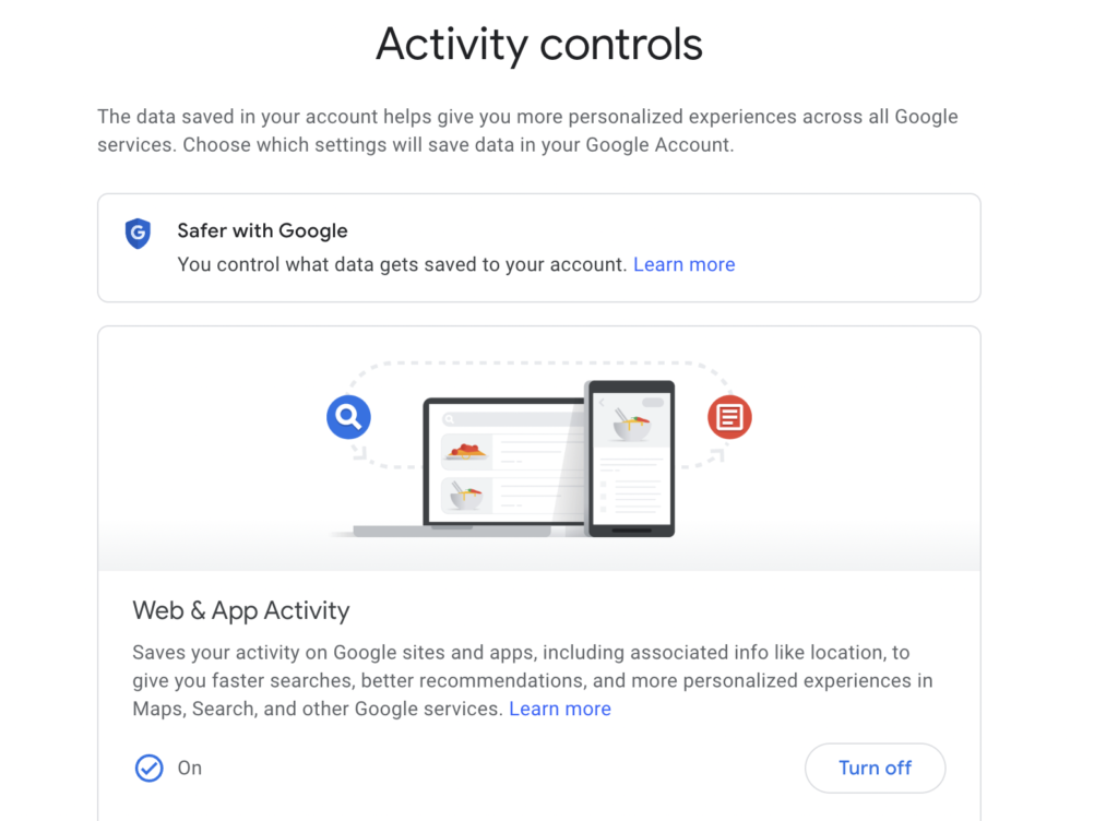 Google Discover web&app activity