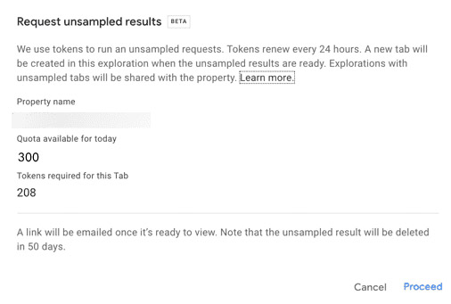 Request unsampled result